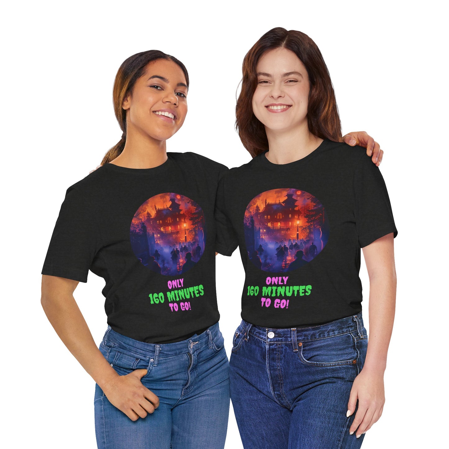 Only 160 Minutes to Go – Neon Countdown Haunted House Tee