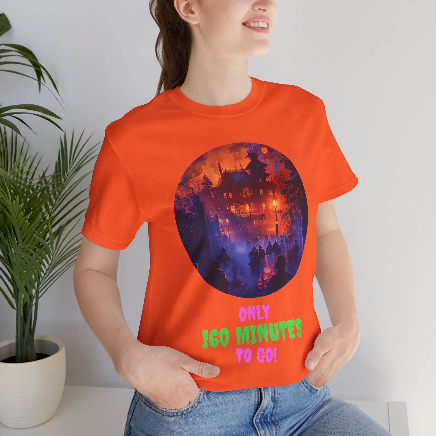 Only 160 Minutes to Go – Neon Countdown Haunted House Tee