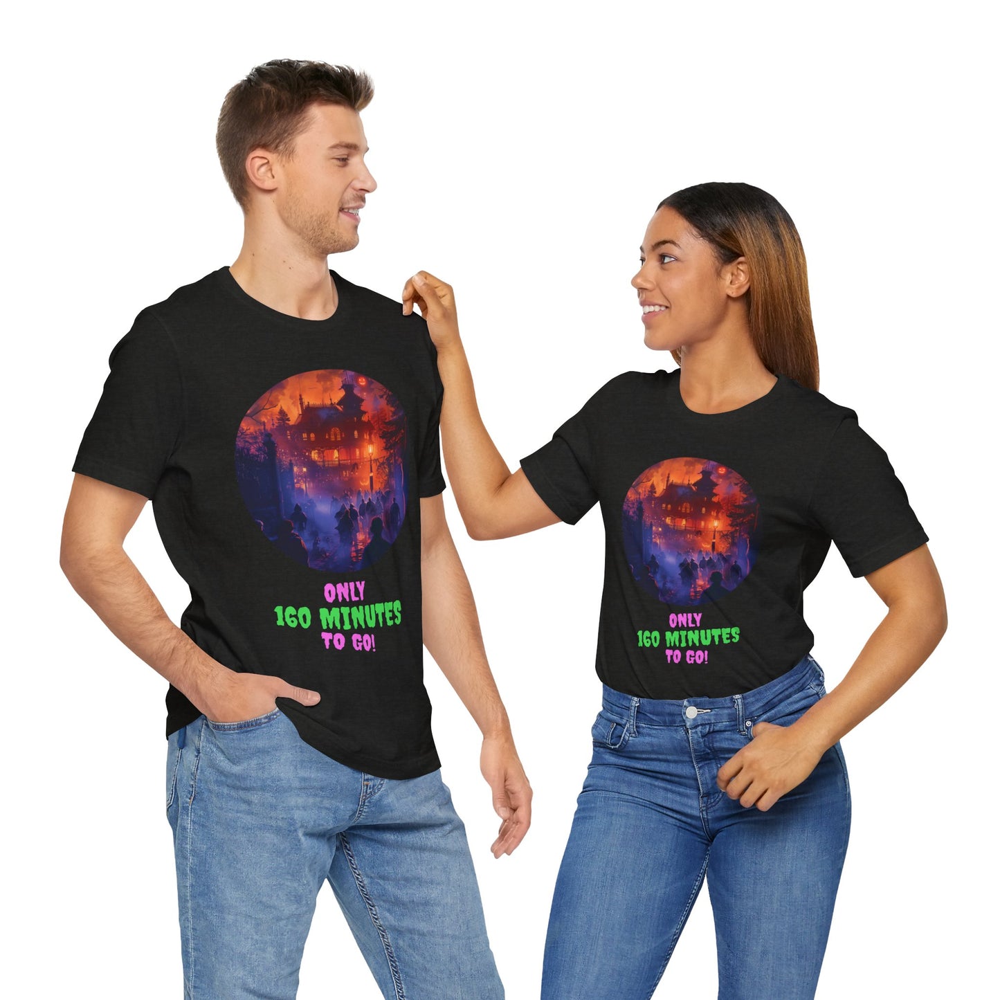 Only 160 Minutes to Go – Neon Countdown Haunted House Tee