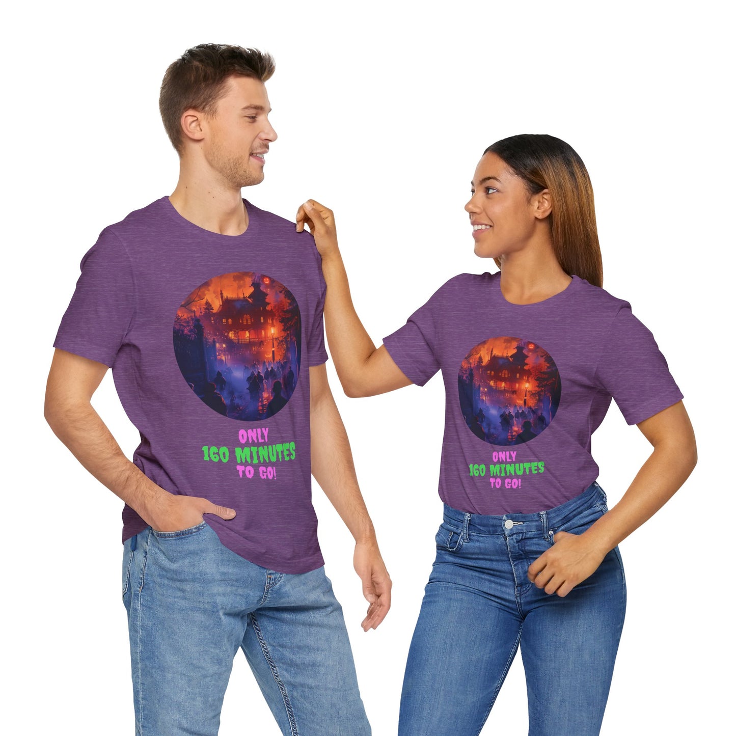 Only 160 Minutes to Go – Neon Countdown Haunted House Tee