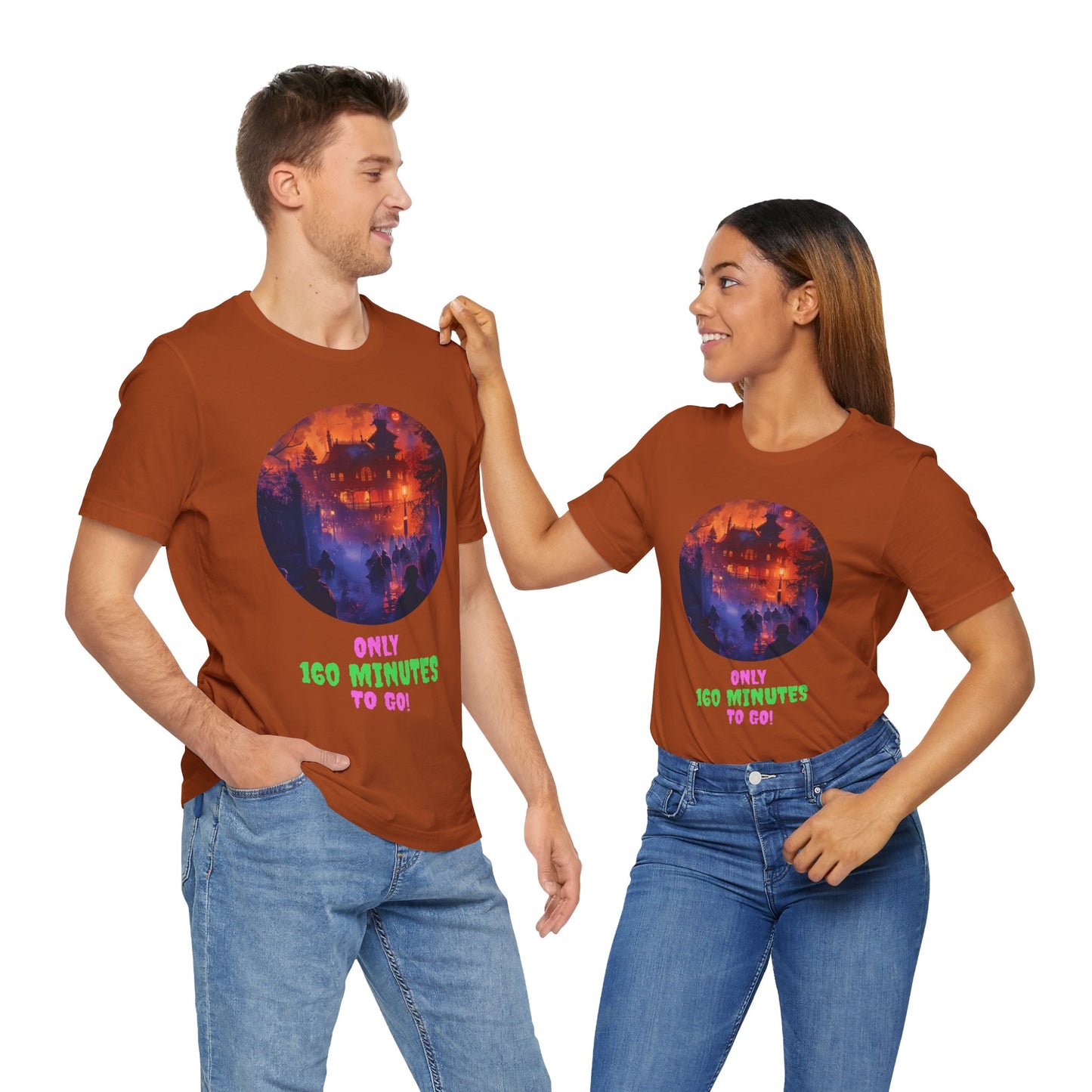 Only 160 Minutes to Go – Neon Countdown Haunted House Tee