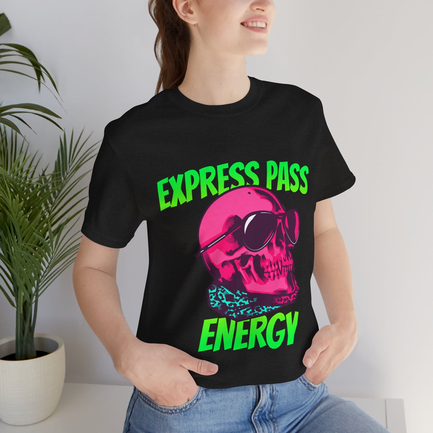 Express Pass Energy– Neon Skull Unisex Tee