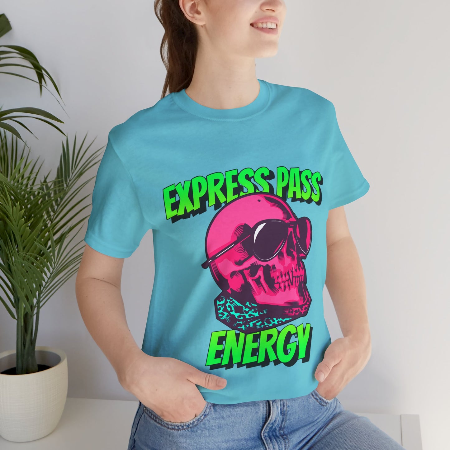 Express Pass Energy– Neon Skull Unisex Tee
