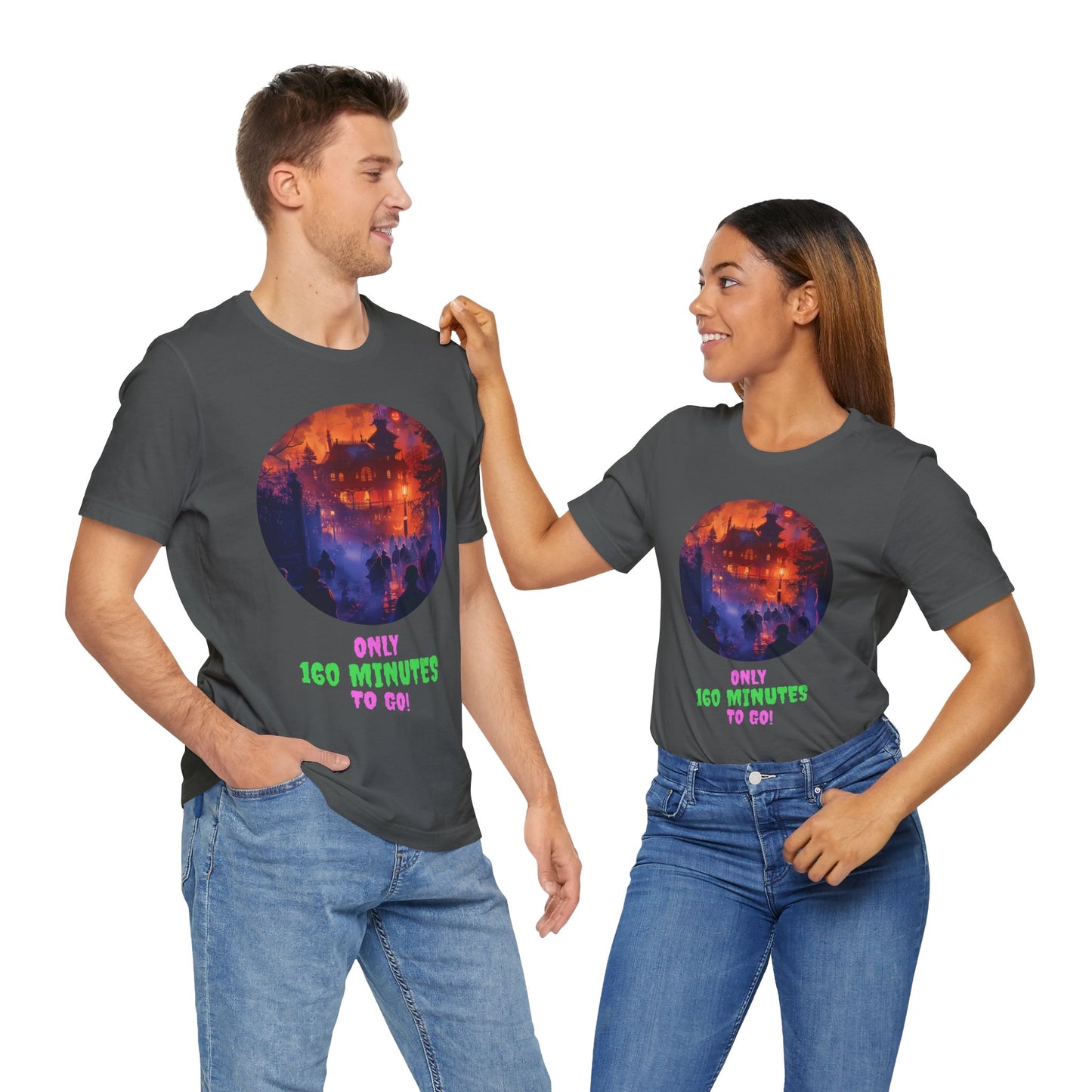 Only 160 Minutes to Go – Neon Countdown Haunted House Tee