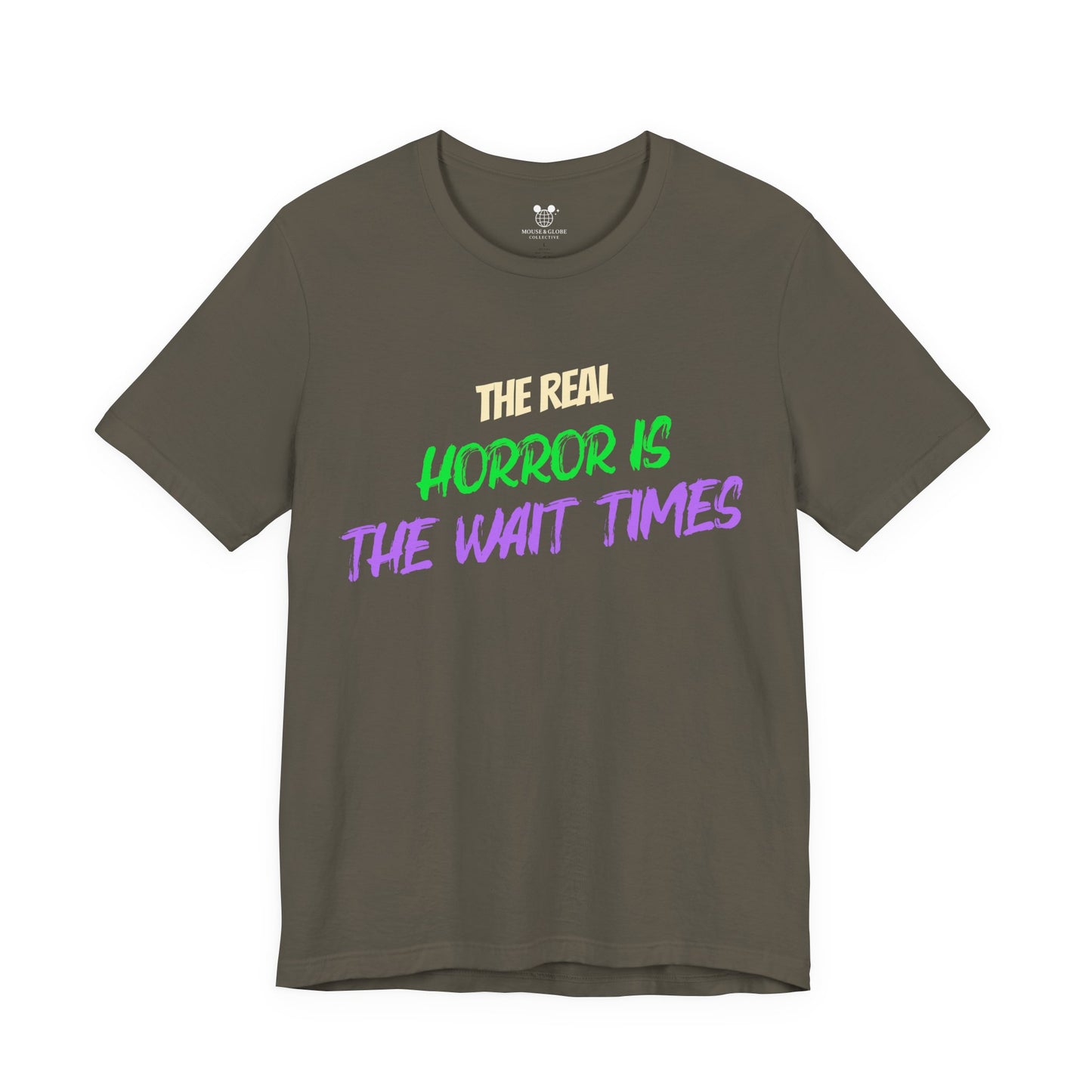 The Real Horror Is the Wait Times – Funny Halloween Theme Park T-Shirt